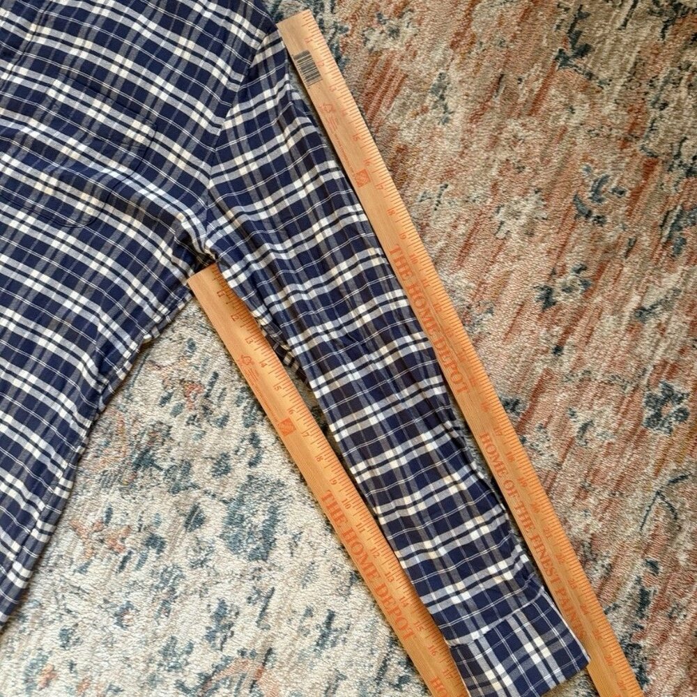 Faherty Men's Shirt Size Large L Plaid Flannel Button Down Long Sleeve Blue EUC - Picture 9 of 10